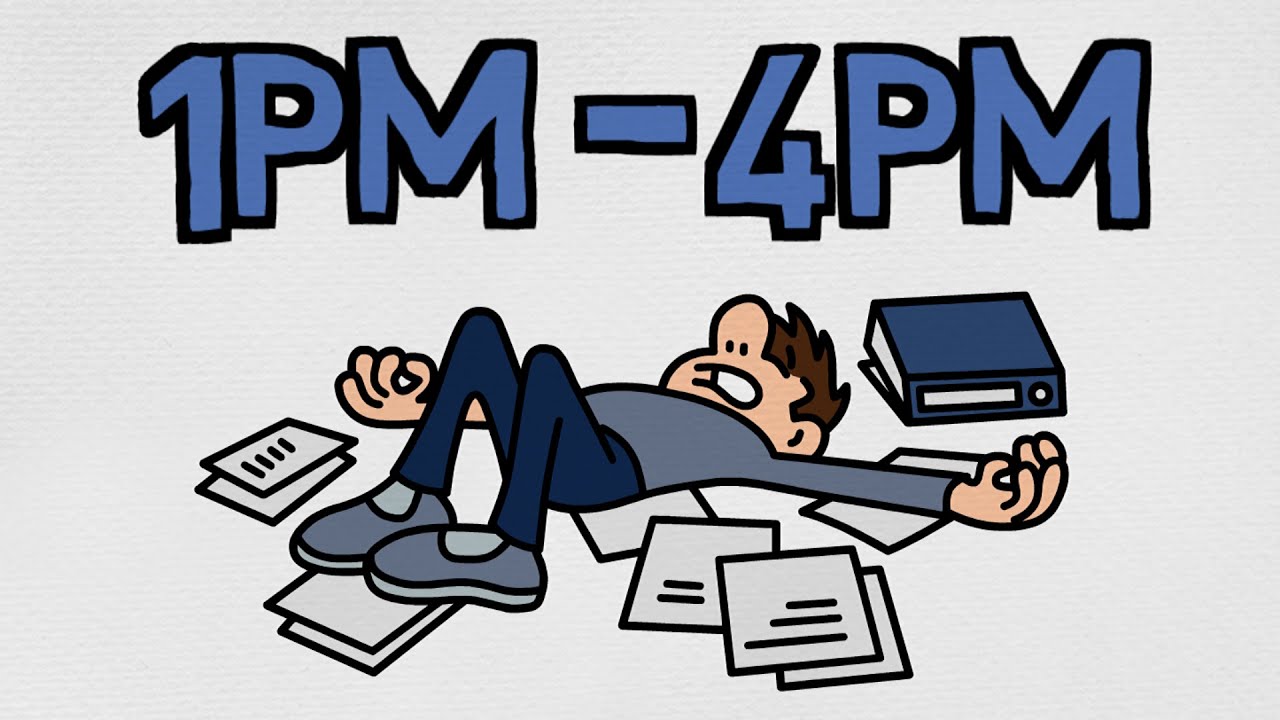 You might have noticed that between 1PM-4PM you become less productive. This video explains why and what you can do